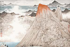 秋山红妆-山水-纸本设色-65-39cm